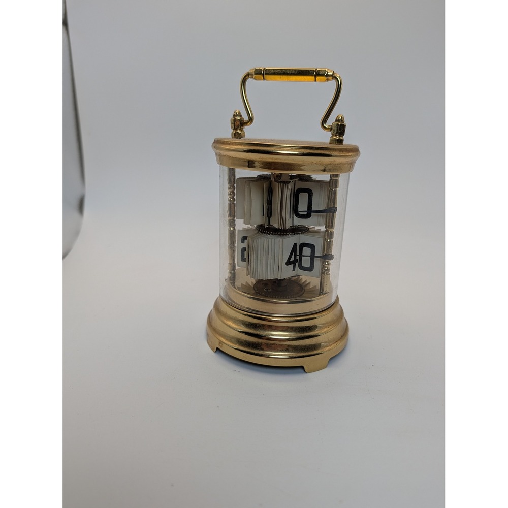 RARE Antique 1903 Ansonia The Plato Clock Brass Flip Carriage Mechanical Wind